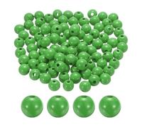 sourcing map 100pcs 16mm Deep Green Wood Beads 3.3mm Large Hole Round Wooden Loose Spacer Beads for Jewelry Making Necklace Bracelets DIY Crafts Macrame Handmade Decorations