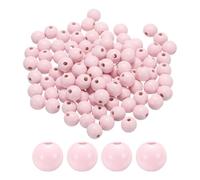 sourcing map 100pcs 16mm Light Pink Wood Beads 3.3mm Large Hole Round Wooden Loose Spacer Beads for Jewelry Making Necklace Bracelets DIY Crafts Macrame Handmade Decorations