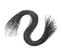 sourcing map 100pcs 18 Inch Waxed Necklace Cord, Bulk Necklace String with Clasp 1.5mm Waxed Leather Cord Rope for Jewelry Making DIY Bracelet Pendant,Black