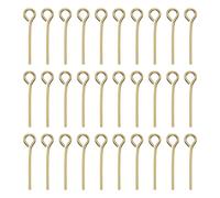 sourcing map 100pcs 18K Gold Open Eye Head Pins 0.63" 16mm Mini Metal Wire Eye Pins Beading Small Needles Bulk for Earring Pendant Necklace Bracelet Charm Jewelry Making Findings DIY Craft