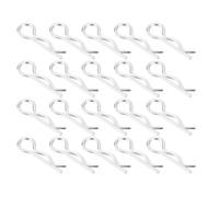 sourcing map 100Pcs 1mmx16mm Zinc-Plated Carbon Steel R Shaped Spring Cotter Pins, R Clips Cotter Pin Spring Fastener for Household Appliances, Sports Equipment, Car Mechanics Repair (White)
