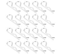 sourcing map 100Pcs 2.5mmx40mm Zinc-Plated Carbon Steel R Shaped Spring Cotter Pins, R Clips Cotter Pin Spring Fastener for Household Appliances, Sports Equipment, Car Mechanics Repair (White)