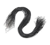 sourcing map 100pcs 20 Inch Waxed Necklace Cord, Bulk Necklace String with Clasp 1.5mm Waxed Leather Cord Rope for Jewelry Making DIY Bracelet Pendant,Black