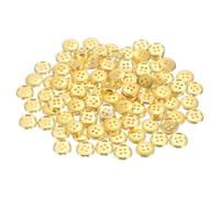 sourcing map 100pcs 20L Plastic Sewing Buttons 12.5mm 1/2" 4-Hole Round Replacement Craft Button for Coats Sewing Clothing and DIY, Gold