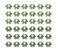 sourcing map 100pcs 2Styles Enamel Flower Bead Caps, Alloy Vintage Floral Loose Spacer Beads End Caps for Jewelry Making Necklace Bracelet DIY Crafts, Green