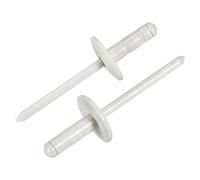 sourcing map 100Pcs 3/16"x1/2" Aluminum Blind Rivets, Large Head Multi Grip Aluminum Steel Mandrel Rivets Fasteners for Metal, Furniture, Automotive, Gray