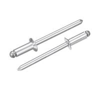 sourcing map 100Pcs 3/16"x1/2" Aluminum Countersunk Blind Rivet, Open-End Type Blind Rivets for DIY, Sheet Metal, Automotive Repairs, Furniture, Boat, and Duct Work (Silver)
