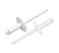 sourcing map 100Pcs 3/16"x1/2" Large Flange Head Blind Rivets, Zinc-Plated Carbon Steel Grip and Mandrel Cap Blind Rivets, White