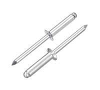 sourcing map 100Pcs 3/16"x3/4" Aluminum Blind Rivets, Aluminum Grip and Steel Mandrel, Countersunk Head Long Split Rivets for Metal, Furniture, Automotive, Silver
