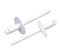 sourcing map 100Pcs 3/16"x3/8" Large Flange Head Blind Rivets, Zinc-Plated Carbon Steel Grip and Mandrel Cap Blind Rivets, White