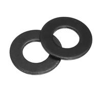 sourcing map 100Pcs 3/8" Fender Washers, Carbon Steel Flat Washer 3/4" OD, 1/16" Thickness, Metal Fastener Sealing Gasket for Screws and Bolts, Black Oxide