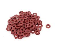 sourcing map 100Pcs 3 x 8 x 1mm Fiber Motherboard Insulating Washers Red