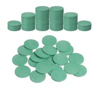 sourcing map 100Pcs 35 mm Plastic Poker Chips, Mini Bingo Chips Learning Counters Counting Counters Disks Markers Opaque Game Token for Game Play Math Counting, Green