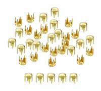sourcing map 100Pcs 3mm Gold Round Dome Studs Metal Claw Beads Nailhead Rivets Spike Studs Spots Punk Rock DIY for Leather Craft Clothes Belt Bag Shoes Bracelet Accessories