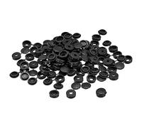 sourcing map 100Pcs 3mm Hinged Screw Cover Caps Plastic Fold Screw Snap Covers Washer Flip Screw Protection Cover for M1 M2 M3 Screws, Black