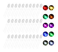 sourcing map 100pcs 3mm LED Diode Lights, 10 Colors Round Transparent DC 1.8-2.0V High Brightness Lighting Bulb Lamps for Electronics Components