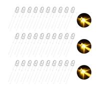sourcing map 100pcs 3mm LED Diode Lights, Yellow Round Transparent DC 1.8-2.0V High Brightness Lighting Bulb Lamps for Electronics Components