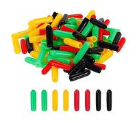sourcing map 100pcs 3mm Rubber End Caps Cover Assortment PVC Vinyl Screw Thread Protector Round Wire Shelf Caps for Screw Bolt Pipe Fence Post