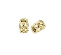 sourcing map 100Pcs #4-40x5.7x4.6mm Knurled Insert Nut, Brass Threaded Insert Embedment Nuts 3D Printing Brass Nuts for 3D Printing Parts Laptop Automotive Plastic Shell