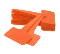 sourcing map 100Pcs 4 Inch Plant Labels Large T-Style Garden Marker Plant Tags Garden Labels for Flower Beds, Pots Vegetables Orange