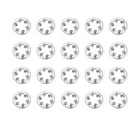 sourcing map 100Pcs 4# Internal Tooth Lock Washer, 304 Stainless Steel Multi-Tooth Star Washer Locking Fastener, Silver Tone