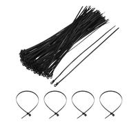 sourcing map 100Pcs 400mm/16 48 Lbs Mount Head Cable Zip Ties Self-Locking Long Nylon Cable Tie 4.8mm/3/16 Wraps for Cord Management, Black