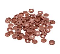 sourcing map 100Pcs 4mm Hinged Screw Cover Caps Plastic Fold Screw Snap Covers Washer Flip Screw Protection Cover for M2 M3 M4 Screws, Brown