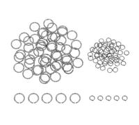 sourcing map 100pcs 4mm Open Jump Rings and 10mm Embossed Jump Ring Kit, Closed O Rings Connector for Bracelet Necklace Pendant Jewelry Keychain DIY Craft Making, Gun Black