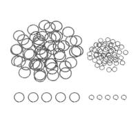 sourcing map 100pcs 4mm Open Jump Rings and 15mm Embossed Jump Ring Kit, Closed O Rings Connector for Bracelet Necklace Pendant Jewelry Keychain DIY Craft Making, Gun Black