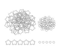 sourcing map 100pcs 4mm Open Jump Rings and 16mm Embossed Jump Ring Kit, Closed Flower Ring Connector for Bracelet Necklace Pendant Jewelry Keychain DIY Craft Making, K Silver