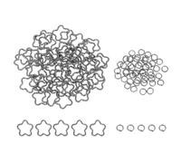 sourcing map 100pcs 4mm Open Jump Rings and 16mm Embossed Jump Ring Kit, Closed Flower Ring Connector for Bracelet Necklace Pendant Jewelry Keychain DIY Craft Making, Gun Black