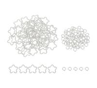 sourcing map 100pcs 4mm Open Jump Rings and 16mm Embossed Jump Ring Kit, Closed Flower Ring Connector for Bracelet Necklace Pendant Jewelry Keychain DIY Craft Making, Silver