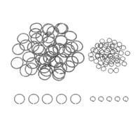 sourcing map 100pcs 4mm Open Jump Rings and 18mm Embossed Jump Ring Kit, Closed O Rings Connector for Bracelet Necklace Pendant Jewelry Keychain DIY Craft Making, Gun Black