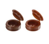 Sourcing Map 100pcs 4mm Plastic Hinged Caps, Fold Snap Covers for Covering Screw Head (Reddish Brown and Dark Brown)