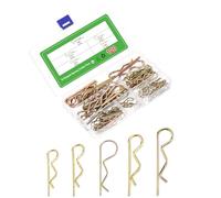 sourcing map 100Pcs 5 Sizes Zinc-Plated Carbon Steel R Shaped Spring Cotter Pins Set, R Clips Cotter Pin Spring Fastener for Household Appliances, Car Mechanics Repair (Colored)