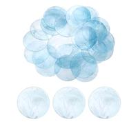 sourcing map 100Pcs 50mm Round Capiz Sea Shells, Round Natural Capiz Shells Discs Charm with Hole for Seashell Wind Chimes Curtain Home Decoration, Light Blue