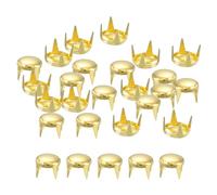 sourcing map 100Pcs 5mm Gold Round Dome Studs Metal Claw Beads Nailhead Rivets Spike Studs Spots Punk Rock DIY for Leather Craft Clothes Belt Bag Shoes Bracelet Accessories