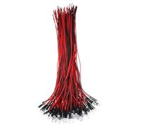 sourcing map 100pcs 5mm LED Diode Lights, Red Light DC 12V Pre-Wired Small Emitting LED Light High Brightness