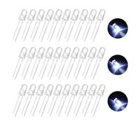sourcing map 100pcs 5mm LED Diode Lights, Warm White Round Transparent DC 3.0-3.2V High Brightness Lighting Bulb Lamps for Electronics Components