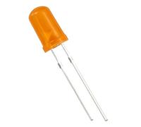 sourcing map 100pcs 5mm Luminous Color Orange(Colloid Color Orange) Bright LED Diode Lights Bulb Lamps DC 2V 20mA for Electronics Circuit Components Light Emitting Diodes