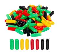 sourcing map 100pcs 5mm Rubber End Caps Cover Assortment PVC Vinyl Screw Thread Protector Round Wire Shelf Caps for Screw Bolt Pipe Fence Post