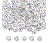 sourcing map 100pcs 6mm Rhinestone Beads for Jewelry Making, Bling Disco Bead Sparkle Diamond Clay Bead for Necklace Bracelet Christmas, Colourful
