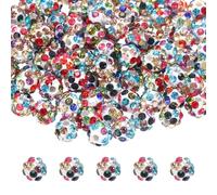 sourcing map 100pcs 6mm Rhinestone Beads for Jewelry Making, Bling Disco Bead Sparkle Diamond Clay Bead for Necklace Bracelet Christmas, Multicolor