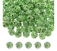 sourcing map 100pcs 6mm Rhinestone Beads for Jewelry Making, Bling Disco Bead Sparkle Diamond Clay Bead for Necklace Bracelet Christmas, Green