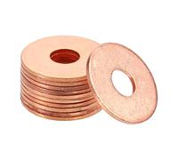 sourcing map 100Pcs 6mm x 18mm x 1mm Copper Flat Washers Screw for Bolt