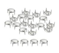 sourcing map 100Pcs 8mm Silver Round Dome Studs Metal Claw Beads Nailhead Rivets Spike Studs Spots Punk Rock DIY for Leather Craft Clothes Belt Bag Shoes Bracelet Accessories