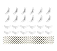 sourcing map 100Pcs 90 Degree Plastic Corner Braces, 39x16x39mm Nylon Shelf Right Angle Brackets with Screws for Cabinets, Cupboards (White)