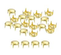 sourcing map 100Pcs 9mm Gold Round Dome Studs Metal Claw Beads Nailhead Rivets Spike Studs Spots Punk Rock DIY for Leather Craft Clothes Belt Bag Shoes Bracelet Accessories