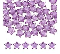 sourcing map 100pcs Acrylic Crystal Star Beads, 11mm Star Shape Charm Spacer Beads for DIY Crafts Jewelry Making Bracelet Necklace Decor Key Chains, Blue Purple