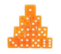 sourcing map 100Pcs Acrylic Dice, 19mm/0.75" Translucent D6 Dice, 6 Sided Square Rounded Edge for Board Table Games Birthday Theme Party Supply, Orange